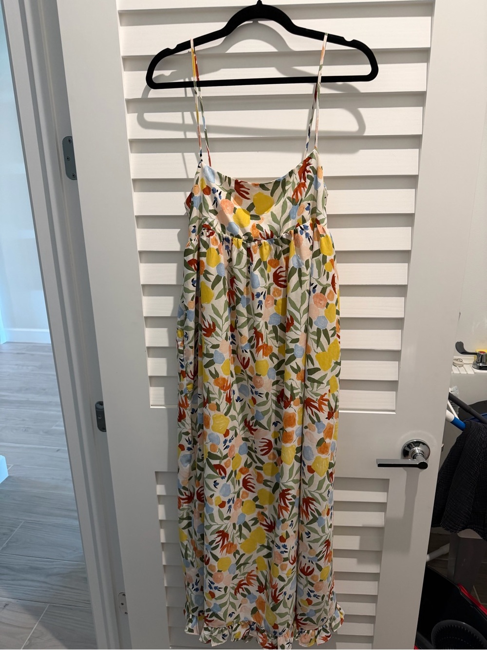 Petal & Pup Maxi Dress with Yellow, Green & Orange Floral Print